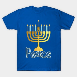 Hanukkah Menorah PEACE T-Shirt